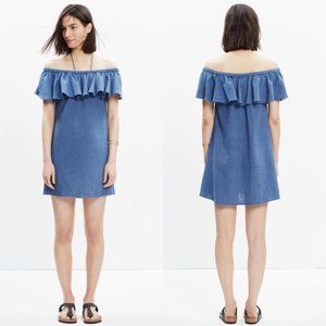 Madewell Linen Rio Dress in Denim Chambray Medium